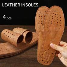 4 miếng lót giày da trơn, phù hợp cho cả nam và nữ, dùng được cho mọi mùa và mọi dịp. - Màu Cam cháy - Xem 5