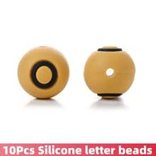10/26pcs Earthy Tone Round A-Z Silicone Letter Beads - DIY Personalized Jewelry Making Kit, Craft Supplies For Name Bracelets, Keychains, Pendants, ID Lanyards And Bead Pens - Multicolor - View 11