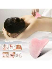 Pink Gua Sha Facial Tool - Guasha Stone For Face & Eye Massage, Anti-Aging Slimming Firming, Puffiness Reducing & Jawline Sculpting Skincare Tool For Women