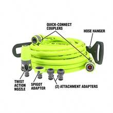 Flexzilla Garden Hose Kit with Quick Connect Attachments 1 2 in. x 50 ft. Heavy Duty Lightweight ZillaGreen - Verde - Ver 3