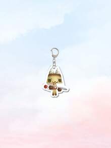 1个亚克力可爱卡通3D猫咪钥匙扣 卡通主题钥匙链挂件 背包装饰/包包配件/书包配件/钱包挂件/朋友礼物