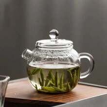 Tetera de vidrio transparente mini de 150/250ml de alta borosilicato para bebidas calientes, tetera para uso individual, té Kung Fu para el hogar, la oficina y la cafetería - S - Ver 4