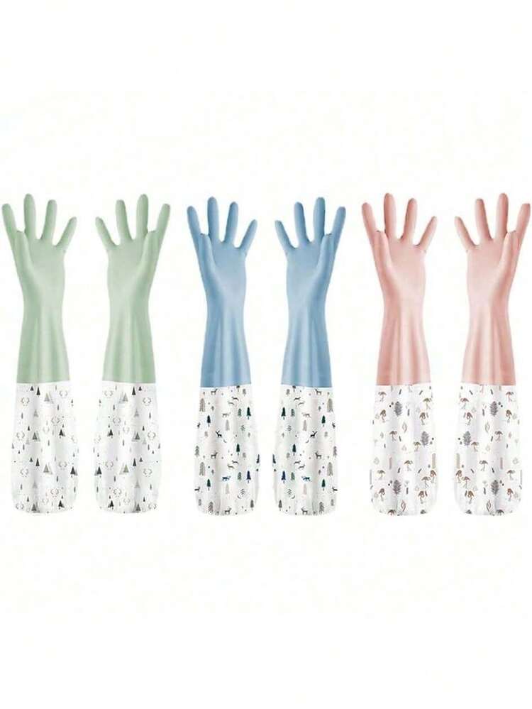 EstiloTendenciaMythya Guantes De Goma Con Mangas Largas, Guantes Limpieza Para Lavar Platos, Guantes De Trabajo Reutilizables, Guantes Cocina Para Limpieza, Horno, Lavado, Trabajo, Pintura, JardineríACalidad PremiumVersióN Mejorada - 1 - Añade 1