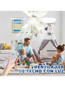 EstiloVentilador De Techo Con Luz Y Control Remoto, Luz Regulable 3000K-6500K 3 Velocidades 40W, Base E26/E27, Ideal Para Sala, RecáMara O DormitorioVersióN Mejorada - 1 - Ver 3