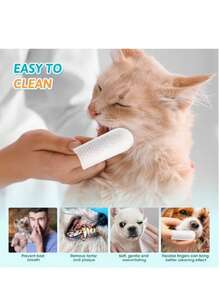 100片/200片装柔软温和宠物耳部清洁垫，适用于犬猫，不刺激皮肤，可清洁宠物耳朵和牙齿 - 彩色 - 查看 6