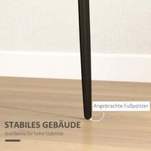 Set Of 4 Dining Chairs, Without Armrests, Fabric Upholstery, Metal Legs, Black - Black - View 6