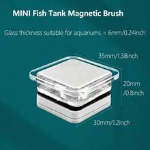 SHYFISH Mini Magnetic Aquarium Brush, Strong Magnet Small Glass Tank Algae Scraper Cleaning Tool - Light Grey - View 3