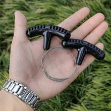 1pc Compact Ultra-Light Steel Wire Saw: Multipurpose Wood & Branch Cutter For Camping, Hiking And Emergency Use - màu đen - Xem 5