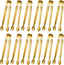 8 Pieces Mini Tongs Stainless Steel Small Sugar Serving Tongs For Charcuterie Board Appetizers Dessert Serving Food Tiny Party Danish Candy(6 Inch,Gold Color) - Gold - View 5
