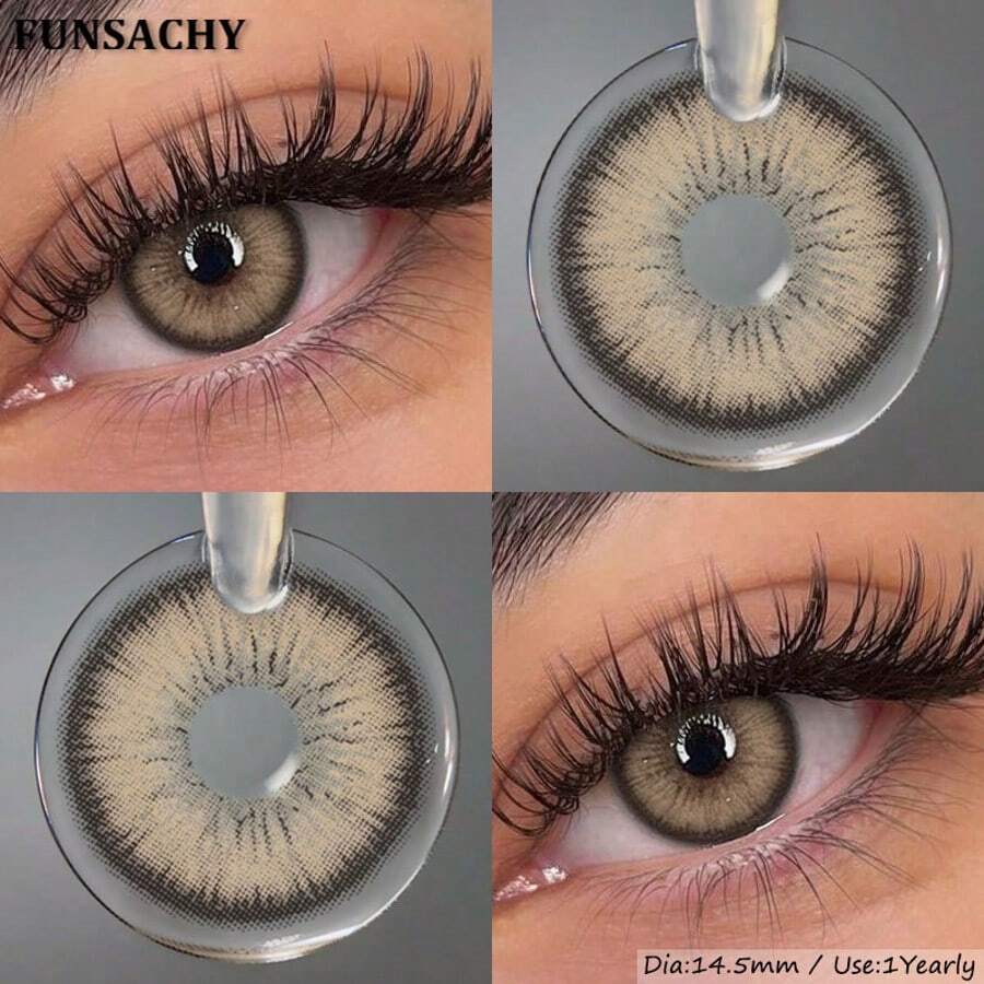 FUNSACHY Cosmetic Soft Lens, One Pair, For Eye Makeup, Annual Disposable.
