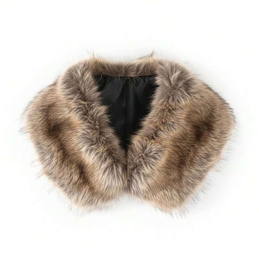 Fur Collar Scarf For Women Faux Fur Scarves Neck Shrug For Fall Winter Coat Dress,LugoCollections11-Beige - LugoCollections11-Màu be - Xem 1