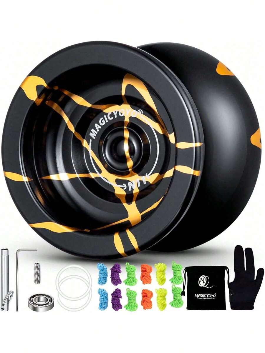 EstiloTendenciaYoyo N11 AleacióN De Aluminio Profesional, Sin Respuesta, Yoyo De Bola Con Bolsa, Guante Y 5 Cuerdas De MAGICYOYOCalidad PremiumVersióN Mejorada - 1 - Ver 1