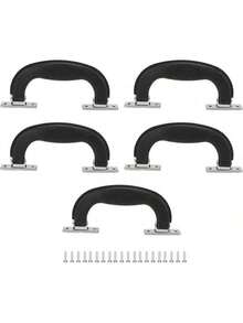 EstiloHERCHR 5PCS Asas De Equipaje, Negro Maletas Grip Trunk Tire De La Manija De La Maleta De Reemplazo para El  De La Joyería De La Guitarra, Bolsos, Equipaje, 15cmVersión mejorada