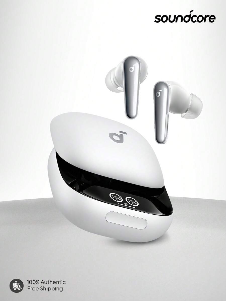 Soundcore Anker Liberty 4 Pro Wireless Noise Proof Headphones, Equipped With 7 Sensors And Real-Time Adaptive Noise Cancellation, 2X Faster Charging, Hi-Fi Studio-Grade Audio Quality, 6 Microphones And AI Technology For Clear Calls - White - View 1