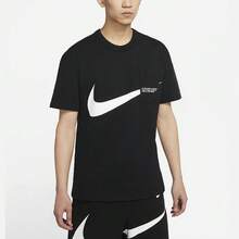 Nike Sportswear Swoosh Pocket Letter Print Crew Neck Short Sleeve T-Shirt - Black - View 4