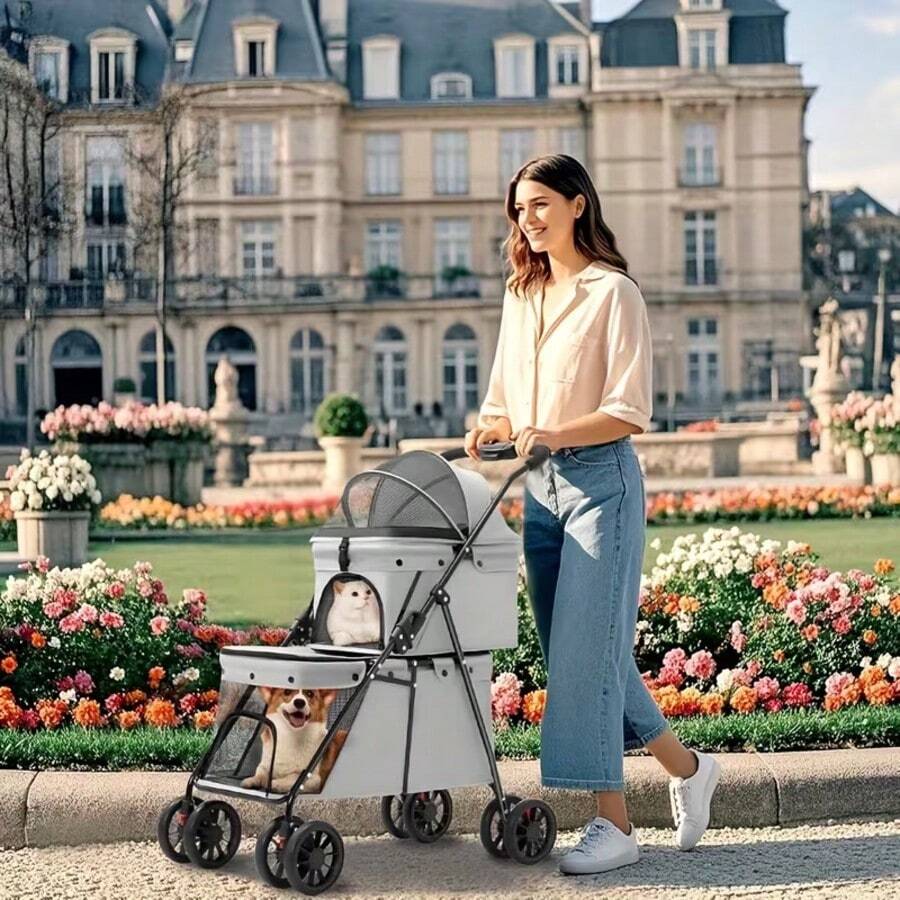 Pet Strollers - Light Grey - View 1