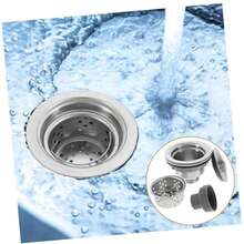 加厚不锈钢水槽排水组件，型号 8110，适用于单槽/双槽水槽，蔬菜盆防堵塞滤篮排水配件 - 彩色 - 查看 4