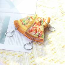 1/2pcs Realistic Pizza Slice Model Keychain, Party Favor Keyring Gift, Random Style (Handmade, Slight Variation) - Multicolor - View 7