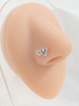 1pc Creative Heart-Shaped Nose Ring, Fashionable Casual Design