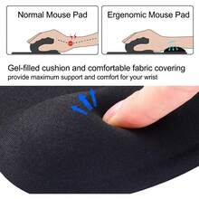 Alfombrilla de mouse con reposamuñecas, ergonómica con cojín de espuma viscoelástica para reposamuñecas, base de goma antideslizante, alfombrilla de ratones para juegos en casa, oficina, computadora - Positivo - Ver 5