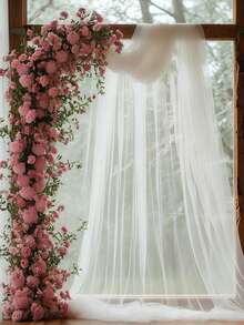 1 Roll Of Extra Long White Tulle Multi-Functional Hanging Decor Mesh Material For Wedding Arch Decor, DIY Projects, Birthday, Anniversary Party, Christmas Decor, Valentine's Day, Event Party Backdrops, Celebrations, New Year, Stage, Chair Bow Ties, And Table Arrangements. Craft Fabric For Event Planners, Brides, And Designers.