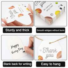 48pcs Sports Thank You Tags, Hang Tags For Gift Wrapping, "Thank You For Making My Party A Ball" Labels, Basketball, Football, Birthday, Shower Party Favor Gift Tags - Multicolor - View 3