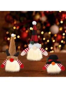 EstiloTendenciaHomeChi Gnomos De Navidad Con Luz 3 Pcs, Peluche De MuñEca Sin Cara Adornos De Gnomo De Navidad Para Regalos De DecoracióN De Regalo De Mesa Para El Hogar De VacacionesCalidad PremiumVersióN Mejorada - Muñeca sin rostro - 5*5*20 cm - Ver 1