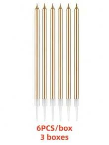 6/18/36 Peças Velas de Lápis de Bolo de Aniversário Feliz, Velas Espirais, Decorações de Bolo de Aniversário, Velas de Lápis Retas, Decoração de Sobremesa, Artigos de Festa, Ano Novo, Dia dos Namorados, Festival - Multicolorido - Visão 18