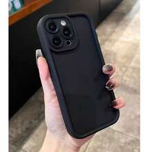 Ốp điện thoại màu đen dày dặn, tối giản, chống rơi vỡ, tương thích với iPhone 17 Pro Max/17 Pro/17 Air/17/16 Pro Max/16/16 Pro/16 Plus/16E/15/15 Plus/15 Pro/15 Pro Max/11/12/13/14 Pro Max/XS/XR/11 Pro/11 Pro Max/12 Pro/12 Pro Max/13 Pro/13 Pro Max/7 Plus/14 Pro/14 Pro Max/14 Plus/7 Plus/8 Plus/8/SE2/13 Mini/12 Mini - màu đen - Xem 2