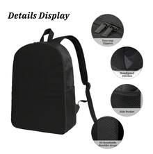 Tung Tung Tung Sahur Tung Tung Gang Graphic Print Backpack - Lightweight Travel Backpack With Separate Laptop Compartment, Adjustable Shoulder Straps & Durable Polyester, Stylish Commuter Essentials For School, Work, Daily Use, Backpack For School, Bold - Black - View 5