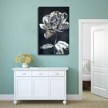 1 Pieza de Arte de Pared con Marco de Madera, Una_Hermosa_Rosa_Plateada_Con_Un_Chrome(Textura_1 Decoración de de Cumpleaños, Día de la Madre, Año Nuevo, Regalo de Pascua para Madre, Decoración de Sala de Estar, Decoración de Pared de Oficina, Baño, Regalo Perfecto y Decoración del Hogar - Multicolor - Ver 6