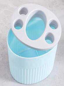 Toothbrush & Toothpaste Holder With Slots, Detachable Makeup Brush Rack, Bathroom Accessories, Bathroom Storage & Organization, Home Bathroom Decor, Autumn Decor, Back To School Decor - 彩色 - 查看 6