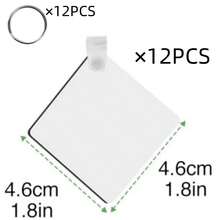 Blank Keychain Stabilizer Blocks, MDF Keychain Double-Sided Heat Transfer Boards, Includes Heat Transfer Film, Keyring, Plastic Fixing Clips, Suitable For DIY And Handmade, Craft Materials (Round, Rectangular, Bone-Shaped, Square, Heart-Shaped) - Multicolor - View 13