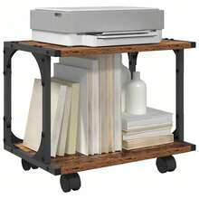 vidaXL Support d'imprimante Bois Ancien 41 x 28 x 33,5 cm - Tabac - Voir 3