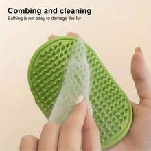 Bộ cọ tắm cho thú cưng, găng tay tắm massage bằng silicon, dụng cụ chải lông hình bầu dục, đồ dùng vệ sinh và chải chuốt cho mèo và chó. - Nhiều màu - Xem 10