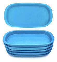 TendenciaPlatos Ovalado Alto Plastico Polipropileno Parece Peltre 6pzCalidad premium - Turquesa - Ver 12