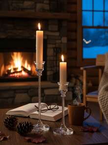 1pc/Set European Style Acrylic Candle Holder. Dining Table Candle Cup, Wedding Decoration, Candlelight Dinner Fashionable Acrylic Candle. Can Be Used For Room Decor, Home Decor, Dining Table Decor, Gift For Best Friend, Winter Gift, Thanksgiving, Christmas, Halloween. - Multicolor - View 12