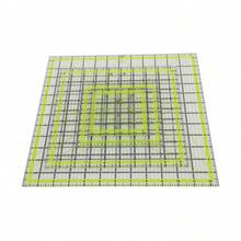 Reglas para acolchado, 4 plantillas cuadradas para acolchado (31.8cmx 31.8cm,24cmx 24cm,15cmx 15cm,11.4cmx 11.4cm), regla de corte de tela acrílica con anillos antideslizantes para costura. - Verde - Ver 9