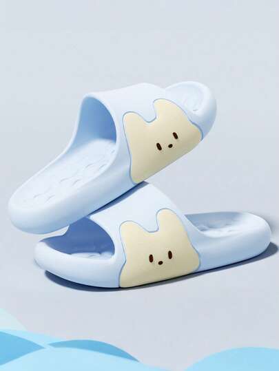A Pair Of New Summer Cartoon Kitten Thick-Soled Slippers For Boys And Girls Eva Indoor Durable Cooling Slippers