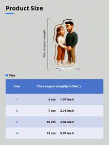 1-4pcs Customized Acrylic Photo Plaque, Personalized Cartoon Digital Art Photo, Customized Acrylic Memorial Gift, Ideal Personalized Photo Stand Decor For Anniversary, Wedding, Valentine's Day, Special Occasions ,Forever Love ,Living Room Decor - Multicolor - View 6