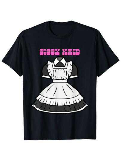 Camiseta de entrenamiento de sirvienta sumisa con castigo| Estilo casual, cuello redondo, tela ligeramente elástica, perfecto para hombres y parejas, ideal para fines de semana casuales, deportes, senderismo y actividades al aire libre, temporada de primavera/verano/otoño.