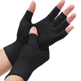 1 Pair Anti-Slip Compression Gloves, Suitable For Hand Care, Daily Use, Computer Typing, Sports Wrist Support, Open Thumb And Index Finger Design, Unisex