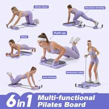 Advwin Multifunctional Ab Board, 6-In-1 Portable Workout Ab Roller For Core Home Fitness Equipment, Full-Body Core & Ab Workout With Resistance Bands & Push-Up Attachments - Purple - View 4