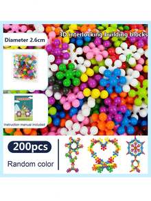 600 PCS Building Blocks Connect Toys,Interlocking Solid Plastic Educational Toys Sets For Preschool Kids Boys And Girls Aged 3+, Promote Fine Motor Skills And Sensory Development. - Multicolor - View 14