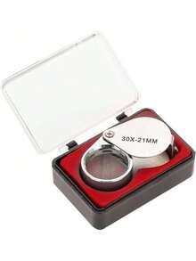 EstiloGOTOTOP Lupa de Bolsillo para Joyería, Sello de Diamante, Moneda, Inspección de Gemas, Lupa Portátil 30X 20X, Concha de Lágrima, Caja de Almacenamiento para Cualquier Uso (30 Veces)Versión mejorada - 20 veces - Ver 8