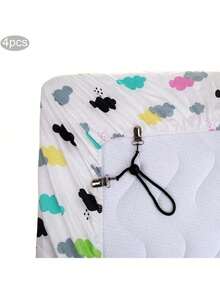 Estilo4 Piezas Sujetadores De SáBanas Ajustables Correas Antideslizantes Correas De Soporte De SáBanas De Cama Colchones EláSticos Sujetadores De Sujetadores De SáBanas(Negro)VersióN Mejorada - 1 - Ver 4