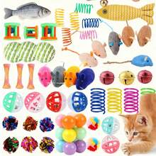 10/15pcs Random Cat Toy Assortment, Includes Bell Balls, Teaser Wands & More Pet Toys, Assorted Styles & Colors, Satisfy Single/Multiple Cats Daily Play, Easily Relieve Boredom - Multicolor - View 8