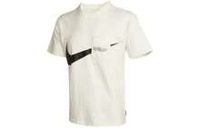 Nike Sportswear Swoosh Pocket Letter Print Crew Neck Short Sleeve T-Shirt - White - View 1