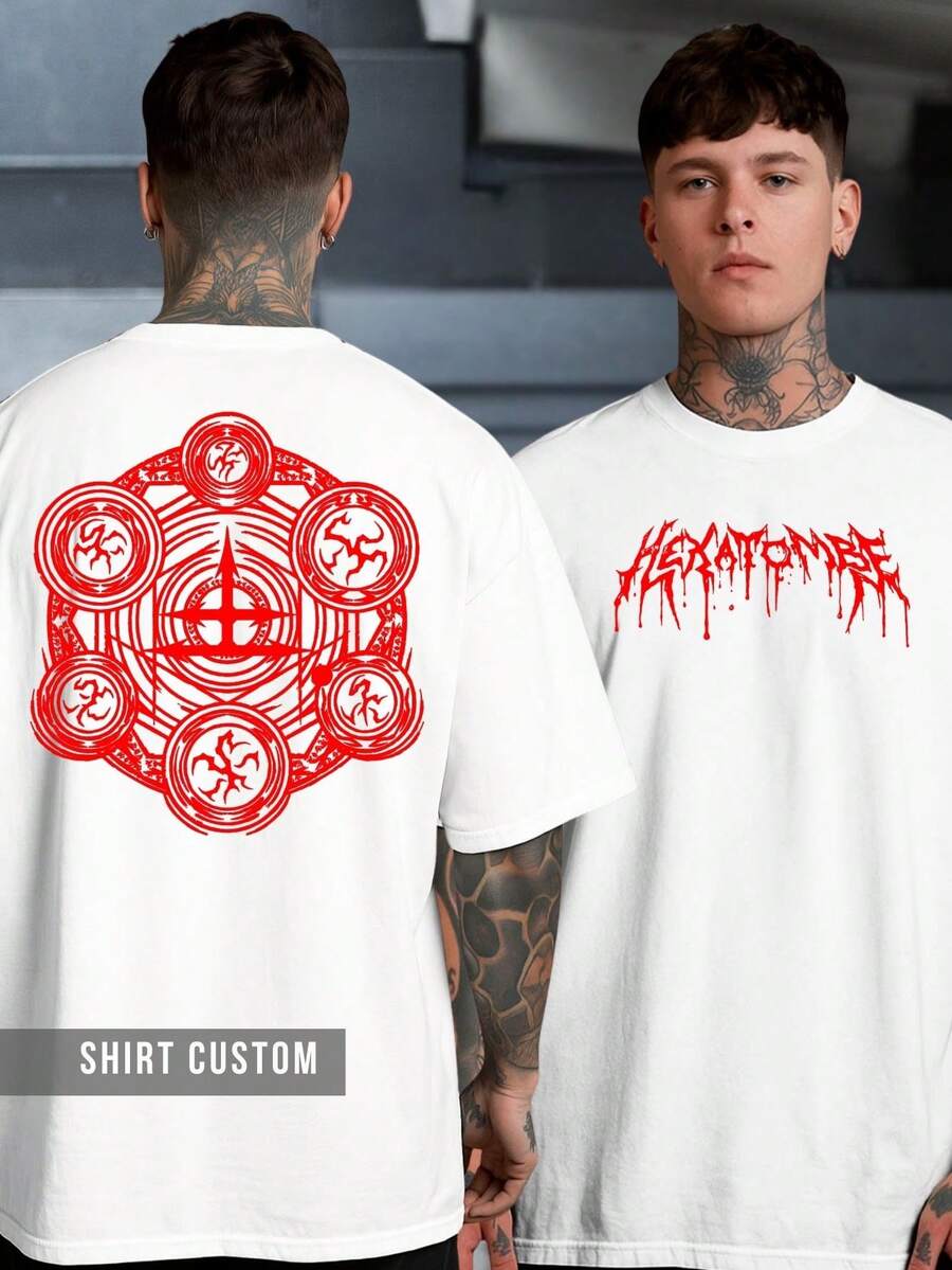 T-Shirt Paranormal Order RPG Hexatombe Ritual Horror Game Gothic Underworld Game - 白色 - 查看 1