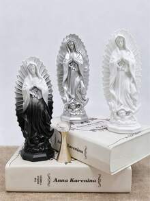 Our Lady Of Lourdes Resin Statue, Virgin Mary Model, Catholic Virgin Mary Statue, Mexican Virgin Statue, Saint, Home Prayer Decor, Craft Collection, Gift, Birthday, Graduation - Multicolor - View 1